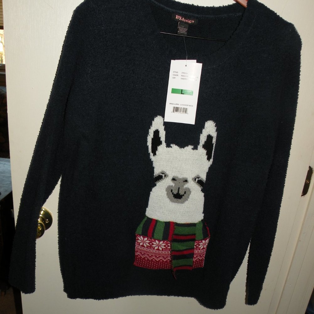 NEW WITH TAGS BYDESIGN BLACK LLAMA SWEATER  L